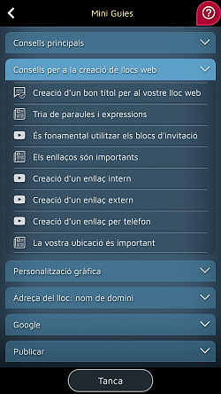Teniu accés directe a guies, consells i tutorials dedicats.